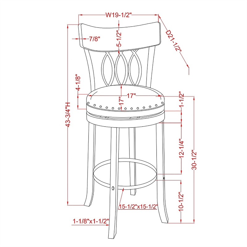 Furniture of America Beka Wood 29-Inch Swivel Bar Stool in Light Gray (Set of 2)