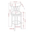 Furniture of America Beka Wood 29-Inch Swivel Bar Stool in Light Gray (Set of 2)