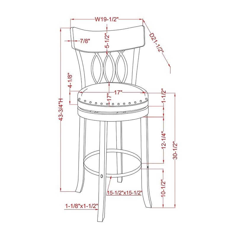 Furniture of America Beka Wood 29-Inch Swivel Bar Stool in Sea White (Set of 2)