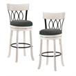 Furniture of America Beka Wood 29-Inch Swivel Bar Stool in Sea White (Set of 2)