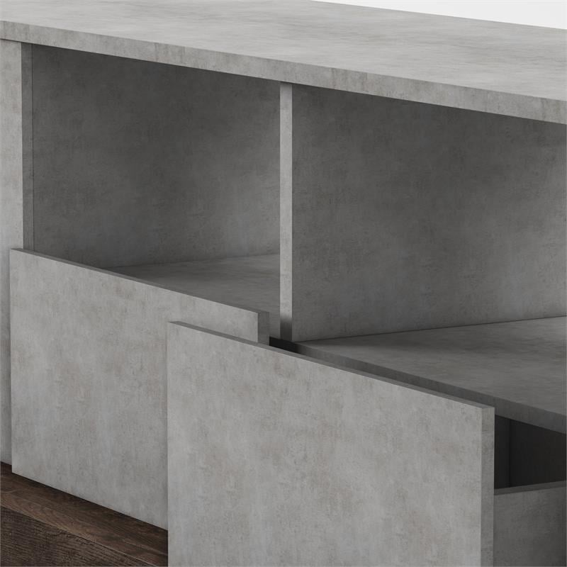 Furniture of America Abdi Wood Multi-Storage TV Stand in Oak and Concrete Gray