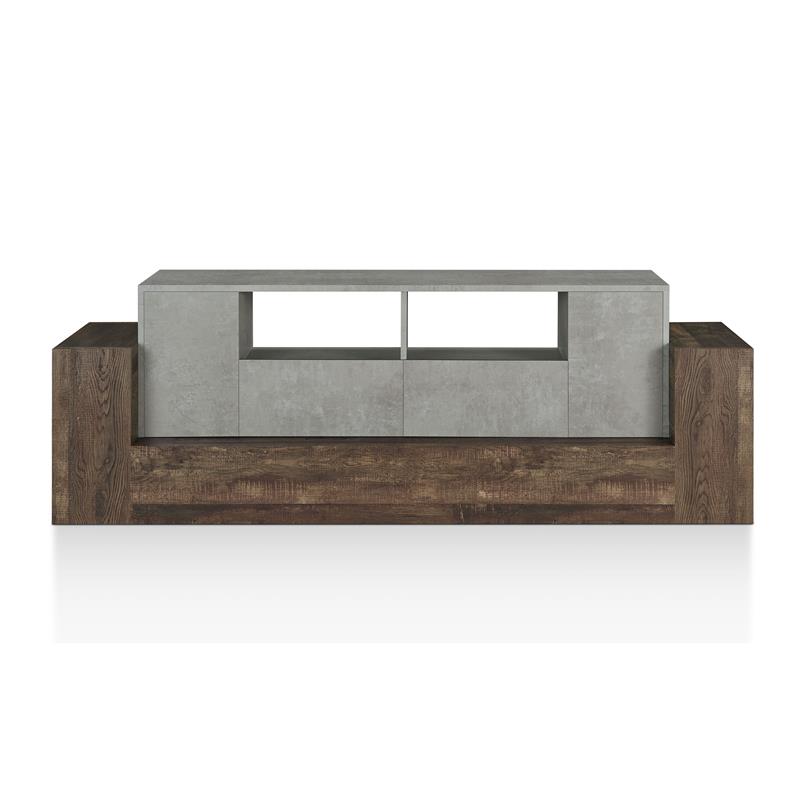 Furniture of America Abdi Wood Multi-Storage TV Stand in Oak and Concrete Gray