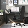 Furniture of America Aguil Faux Leather Adjustable Gaming Chair in Black & Blue