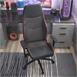 Furniture of America Aguil Faux Leather Adjustable Gaming Chair in Black & Red