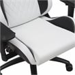 Furniture of America Singe Faux Leather Adjustable Gaming Chair in White & Black