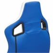 Furniture of America Singe Faux Leather Adjustable Gaming Chair in White & Blue