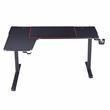 Furniture of America Valay Modern Metal Gaming Desk with Outlets in Black