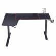 Furniture of America Valay Modern Metal Gaming Desk with Outlets in Black