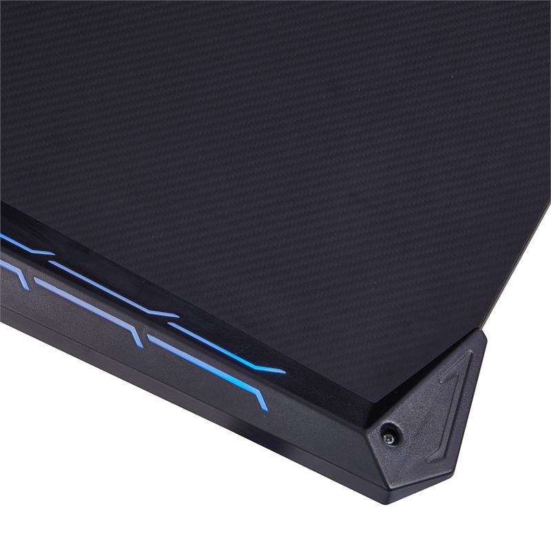 Furniture of America Almly Modern Metal Gaming Desk with Outlets in Black