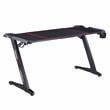 Furniture of America Almly Modern Metal Gaming Desk with Outlets in Black