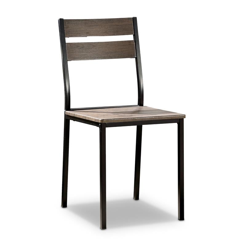 Furniture of America Anras Metal Open-Back Side Chair in Black (Set of 2)