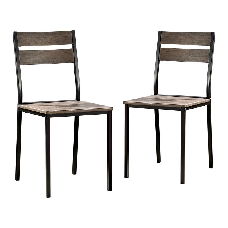 Furniture of America Anras Metal Open-Back Side Chair in Black (Set of 2)
