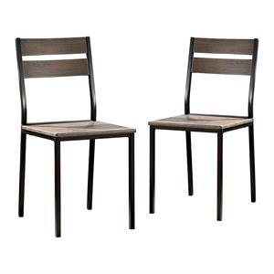 furniture of america anras metal open-back side chair in black (set of 2)