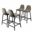 Furniture of America Bayo Fabric Tufted Counter Height Chair in Gray (Set of 4)