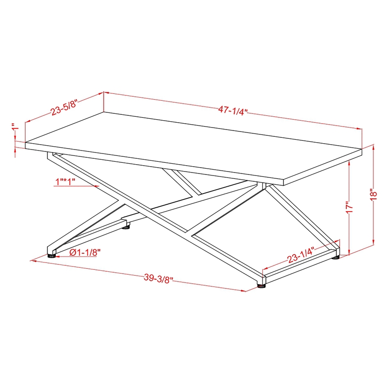 Furniture of America Mergo Contemporary Metal 2-Piece Coffee Table Set in White