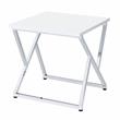 Furniture of America Mergo Contemporary Metal 2-Piece Coffee Table Set in White