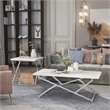 Furniture of America Mergo Contemporary Metal 2-Piece Coffee Table Set in White