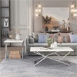 Furniture of America Mergo Contemporary Metal 2-Piece Coffee Table Set in White