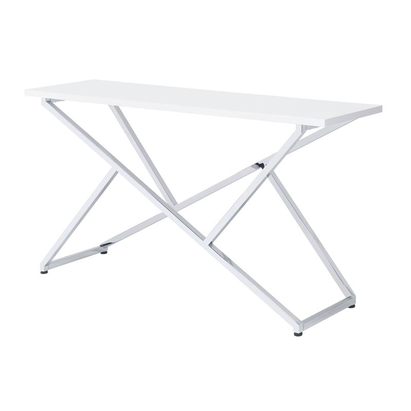 Furniture of America Mergo Contemporary Metal 3-Piece Coffee Table Set in White