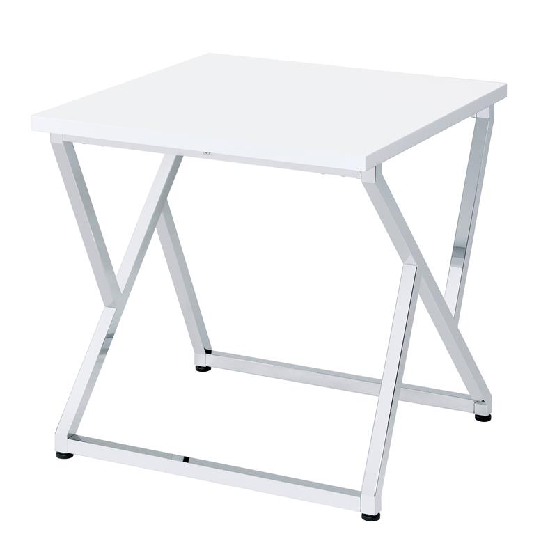 Furniture of America Mergo Contemporary Metal 3-Piece Coffee Table Set in White