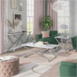 Furniture of America Mergo Contemporary Metal 3-Piece Coffee Table Set in White