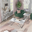 Furniture of America Mergo Contemporary Metal 3-Piece Coffee Table Set in White