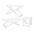 Furniture of America Mergo Contemporary Metal 3-Piece Coffee Table Set in White