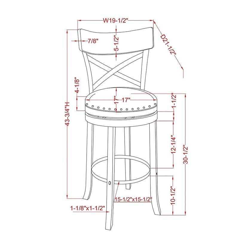 Furniture of America Shae Wood Swivel 29