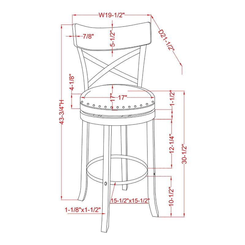 Furniture of America Shae Wood Swivel 29