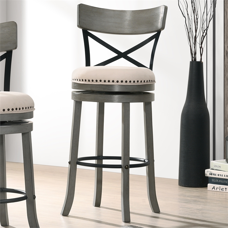 Furniture of America Shae Wood Swivel 29