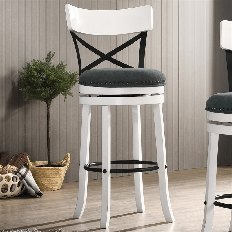 Furniture of America Shae Wood Swivel 29