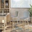 Furniture of America Adino Aluminum Patio Bar Chair in Blue (Set of 2)