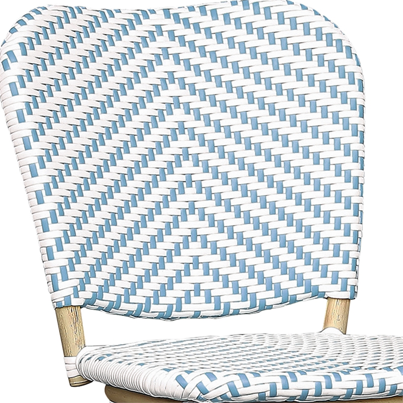 Furniture of America Adino Aluminum Patio Bar Chair in Blue (Set of 2)