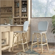 Furniture of America Adino Aluminum Patio Bar Chair in Blue (Set of 2)