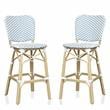 Furniture of America Adino Aluminum Patio Bar Chair in Blue (Set of 2)