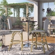 Furniture of America Adino Aluminum Patio Bar Chair in Gray (Set of 2)