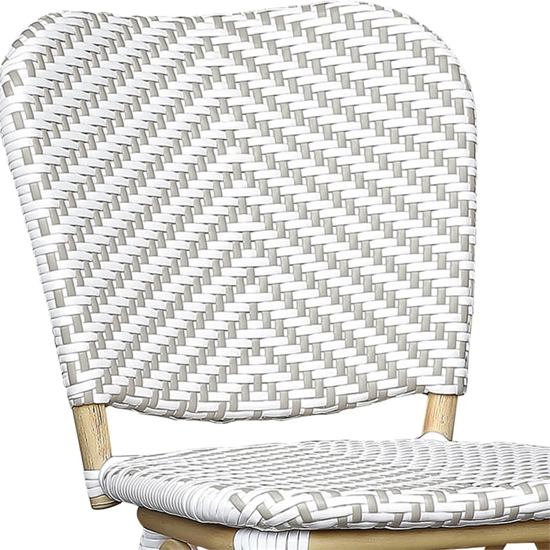 Furniture of America Adino Aluminum Patio Bar Chair in Gray (Set of 2)