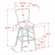 Furniture of America Adino Aluminum Patio Bar Chair in Gray (Set of 2)