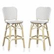 Furniture of America Adino Aluminum Patio Bar Chair in Gray (Set of 2)