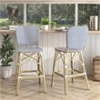 Furniture of America Adino Aluminum Patio Bar Chair in Navy (Set of 2)