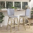 Furniture of America Adino Aluminum Patio Bar Chair in Navy (Set of 2)