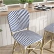 Furniture of America Adino Aluminum Patio Bar Chair in Navy (Set of 2)