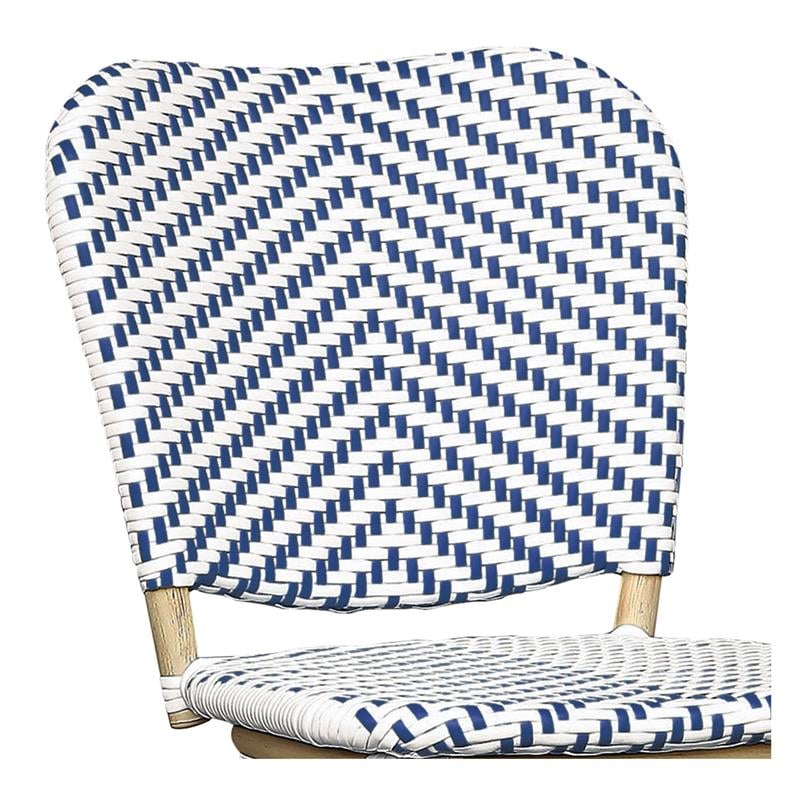 Furniture of America Adino Aluminum Patio Bar Chair in Navy (Set of 2)