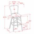Furniture of America Adino Aluminum Patio Bar Chair in Navy (Set of 2)
