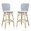 Furniture of America Adino Aluminum Patio Bar Chair in Navy (Set of 2)