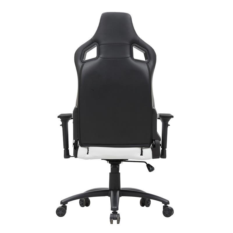 Furniture of America Valay 2-Piece Metal Gaming Desk and White Gaming Chair Set