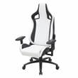 Furniture of America Valay 2-Piece Metal Gaming Desk and White Gaming Chair Set
