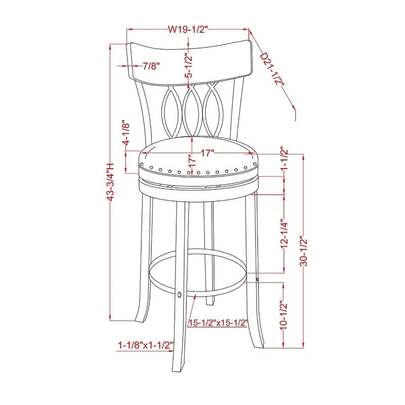 Furniture of America Beka Wood 29 Inch Swivel Bar Stool in Oak Set of 4