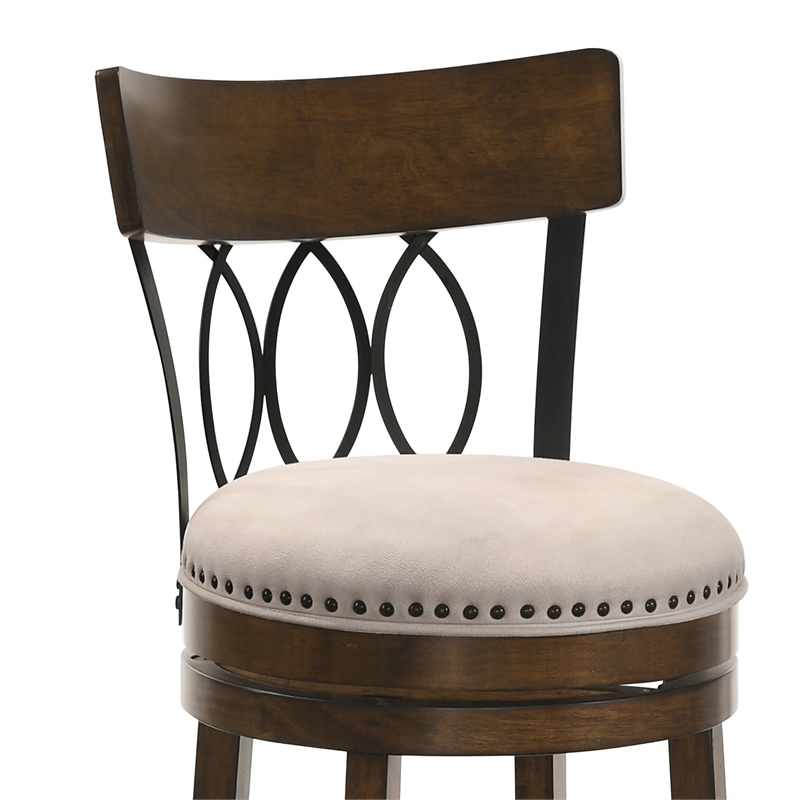 Furniture of America Beka Wood 29 Inch Swivel Bar Stool in Oak Set of 4