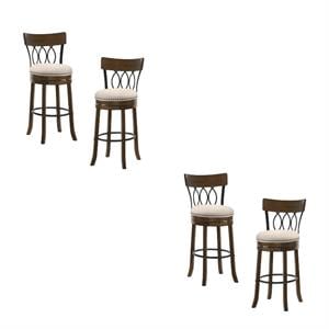 furniture of america beka wood 29 inch swivel bar stool in oak set of 4